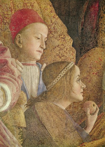 Marchese Ludovico Gonzago III of Mantua with his family and courtiers (detail) by Andrea Mantegna